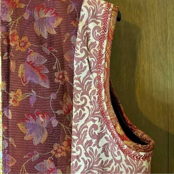 Coldwater Creek Women’s Vest Brocade Jacquard Boho Paisley Tapestry Floral Sz 2X - Picture 7 of 11
